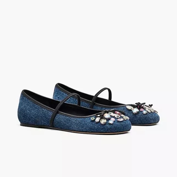 Marc Jacobs The Gem Denim Sabrina Ballerina - Picture 6 of 9